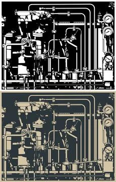Industrial hydraulic control system 스톡 일러스트