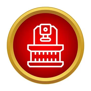 Industrial hydraulic press machine processing metal icon Stock Illustration