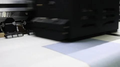 Industrial inkjet printer in operation. printing patterns on large sheets o.. Video stock 314269185