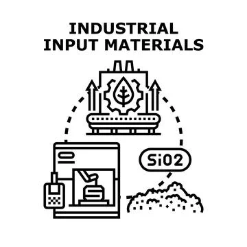 Industrial input materials concept for manufacturing technology Stock Illustration