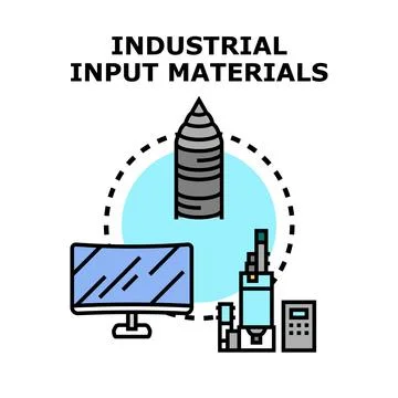 Industrial input materials processing and manufacturing concept Stock Illustration