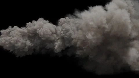 Industrial intense pollution clouds exploding flow motion effect on black b.. Vídeos de archivo 327718706