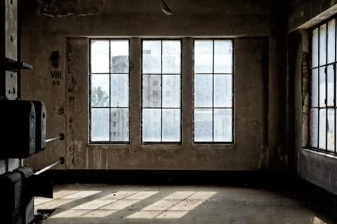 Industrial interior with br light Stock Photos
