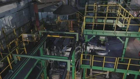 Industrial interior of a modern factory. Continuous Copper Roller Casting Stock Footage 130306535