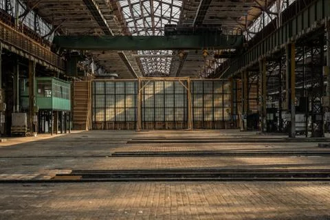 Industrial interior of an old factory Stock Photos