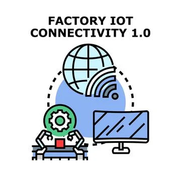 Industrial internet of things connectivity concept illustration イラスト素材