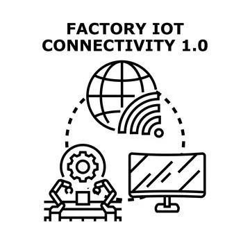 Industrial internet of things connectivity concept illustration Stock Illustration
