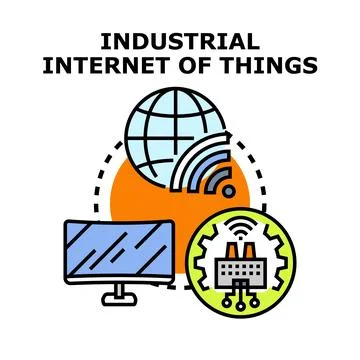 Industrial internet of things global network technology Illustrazione stock