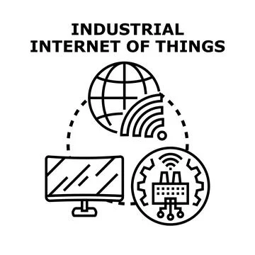 Industrial internet of things global network technology Stock Illustration