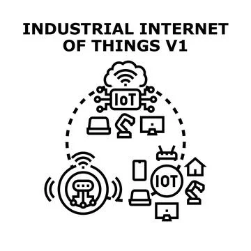 Industrial internet of things iiot system technology Stock Illustration