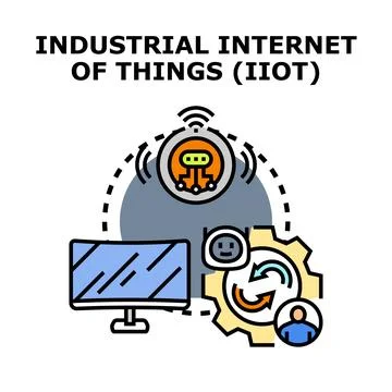 Industrial internet of things iiot technology concept 스톡 일러스트