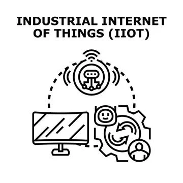 Industrial internet of things iiot technology concept イラスト素材