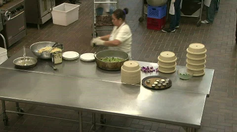 Industrial kitchen crew Video stock 609867