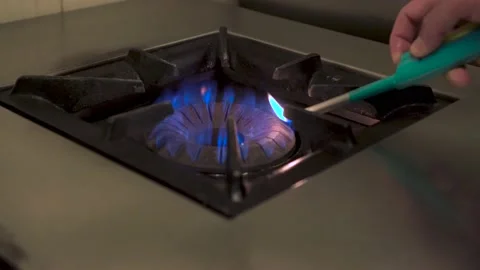 Industrial Kitchen Stove Fire Video stock 237557183
