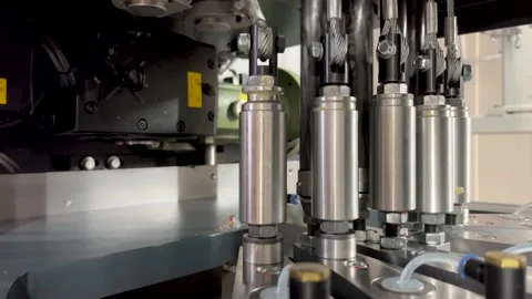 Industrial knitting machine for knitting textile fabrics Stock Footage 239576151