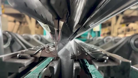 Industrial knitting machine for knitting textile fabrics Stock Footage 239577464