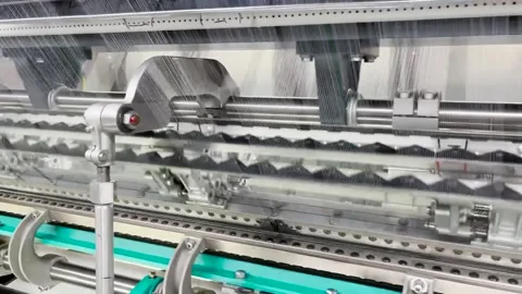 Industrial knitting machine for knitting textile fabrics Stock Footage 239684567