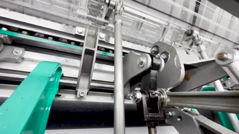 Industrial knitting machine for knitting textile fabrics Stock Footage 240127177