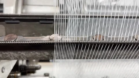 Industrial knitting machine for knitting textile fabrics Stock Footage 251650858