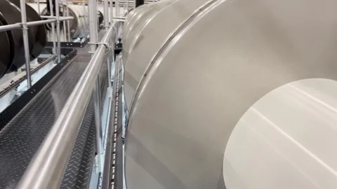 Industrial knitting machine for knitting textile fabrics Stock Footage 251946279