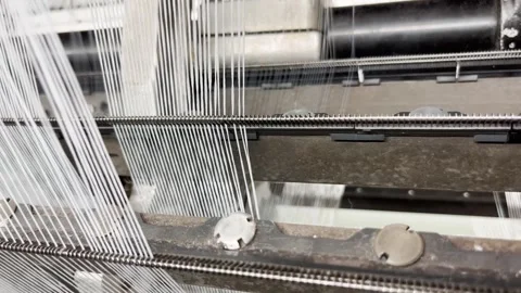 Industrial knitting machine for knitting textile fabrics Stock Footage 251999614