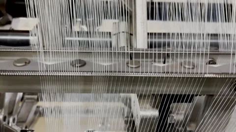 Industrial knitting machine for knitting textile fabrics Stock Footage 251999653