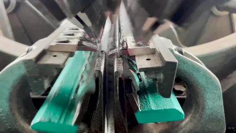 Industrial knitting machine for knitting textile fabrics Stock Footage 263360685