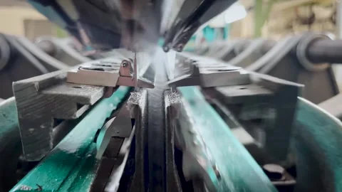 Industrial knitting machine for knitting textile fabrics Stock Footage 263364337