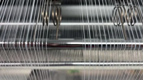 Industrial knitting machine for knitting textile fabrics Stock Footage 264051902