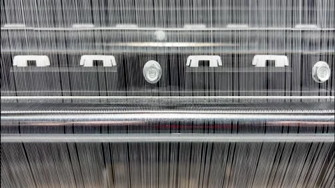 Industrial knitting machine for knitting textile fabrics Stock Footage 264959636