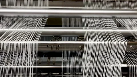 Industrial knitting machine for knitting textile fabrics Stock Footage 264960150
