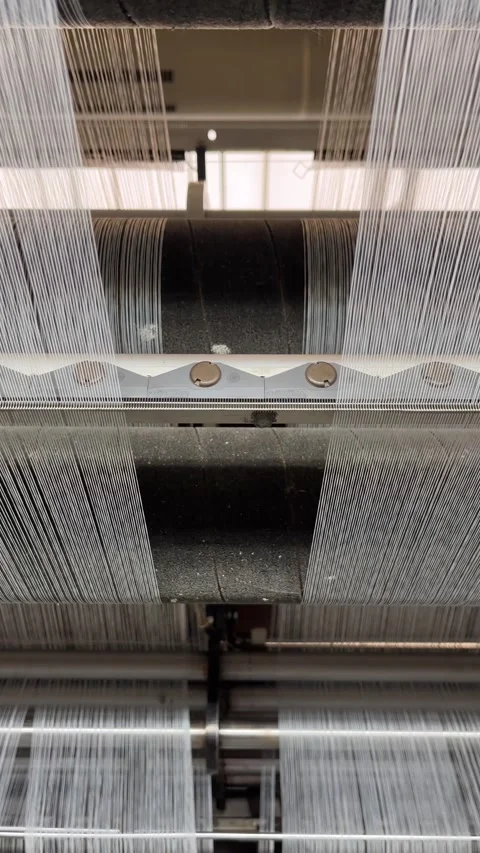 Industrial knitting machine for knitting textile fabrics Stock Footage 296653228