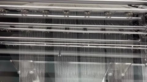 Industrial knitting machine for knitting textile fabrics Stock Footage 312168229
