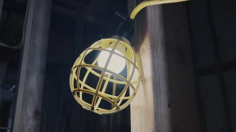 Industrial lamp in dark interior Stock-Footage 332722828