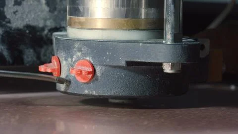 Industrial laser cutting machine processing material sheet Stock Photos