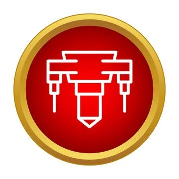 Industrial laser cutting machine tool vector icon concept Stock Illustration