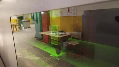 Industrial Laser Cutting Machine Working in Factory Video stock 327812365