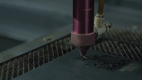 Industrial Laser cutting processing Stock Footage 110922814