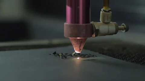 Industrial Laser cutting processing Stock Footage 110922826