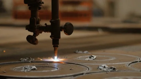 Industrial laser cutting processing manufacture technology Stock Footage 72732756