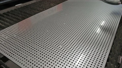 Industrial Laser cutting processing manufacture technology of flat sheet metal  Stock Footage 151345676
