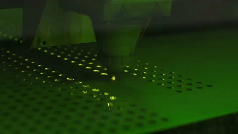 Industrial Laser cutting processing manufacture technology of flat sheet metal  Stock Footage 157011075