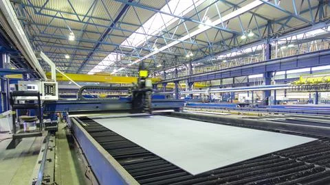 Industrial Laser cutting processing timelapse hyperlapse manufacture technolo 스톡 사진