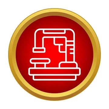 Industrial laser marking machine icon representing manufacturing technology Stock Illustration