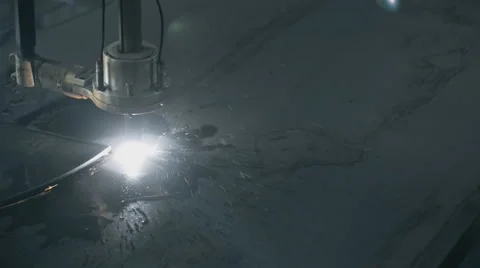Industrial laser plasma cutting angle processing manufacture technology of flat Stock Footage 57513213