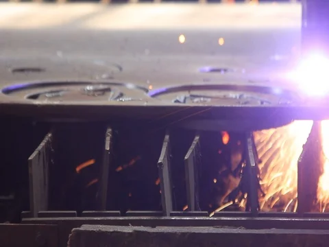 Industrial laser with sparks Stock Footage 78055280
