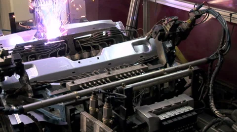 Industrial laser welding robot technology Stock Footage 39382841