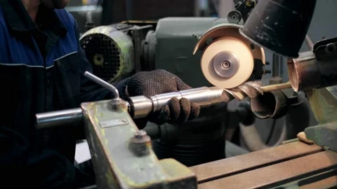 An industrial lathe processes metal. Tool manufacturing. Production of drills. Stock Footage 172016457