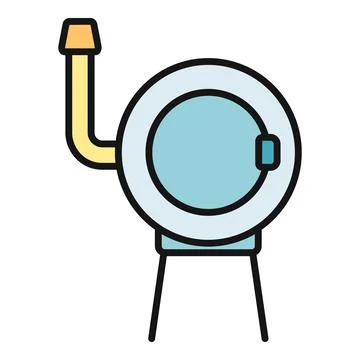 Industrial laundry machine icon representing cleaning service Stock Illustration