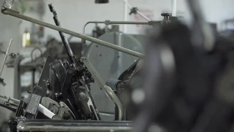 Industrial letterpress machine operating Stock Footage 160520210